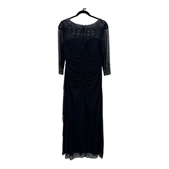 Alex Evenings Embellished Chiffon Evening Gown dress blue size 10P 10 Petite - Picture 7 of 8